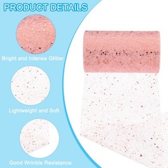 Tulle Fabric Rolls 6″ by 50 Yards Fabric Spool Tulle for DIY, Rose Gold
