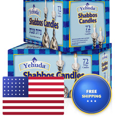 Yehuda 3 Hour Shabbos Candles 72 Count 2 – 144 Traditional Shabbat Dinner Table