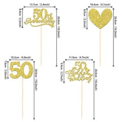 Golden Wedding Centerpieces, 50th Anniversary Party Decor, 12 PCS