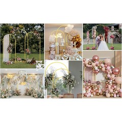 3 X Metal Arch Backdrop Background Stand for Wedding Birthday Decor 7.2/6.6/6 FT