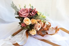 Customization Simulation flower orange rose bridal bouquet western wedding prop