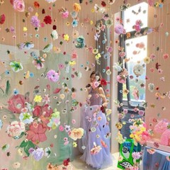 20pcs Simulated Flower Wedding Curtain String Scene Decor Props Accessories DIY