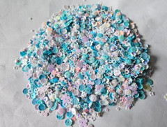 CraftbuddyUS Pastel Party Mixed 50g Confetti ( Stars, Round, Hearts, Flowers)