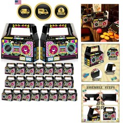 24 Pcs 80s Party Favors Boxes 90s Novelty Boom Box Party Decoration Gift Trea…
