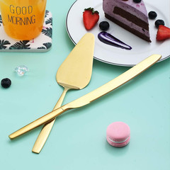 Gold Cake Pie Pastry Servers,Stainless Steel Serving Set,Cake Knife and Server S