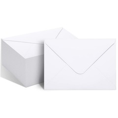 50 Packs of A7 Envelopes for Invitation, White 5×7 One Size,