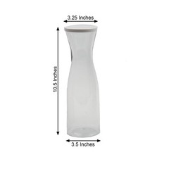 3 Clear White 34 oz Plastic Carafes Lids Beverage Jars Party Events Supplies