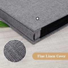potricher Photo Album for 4×6 1000 Photos Linen Cover 1000 Pockets, Gray