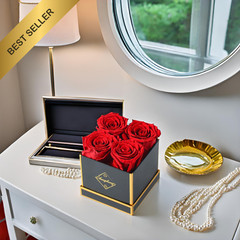 Changshunqi Forever Flowers, Preserved Roses in a Box, Eternal Rose Red