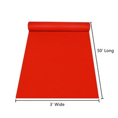 3x50Ft Red Carpet Runner Floor Aisle Runner for Indoor Outdoor Wedding Party