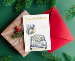 Wedding Card for Couple, Congratulations for Mr & Mrs | 5×7 folded 350gsm car…