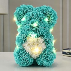 Rose Flower Bear-Hand Made Rose Teddy Bear,Best Artificial Light Pink