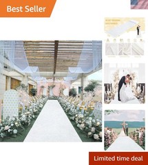 White Aisle Runner for Wedding Velvet Aisle Carpet 2FTx15FT Wedding Accessori…