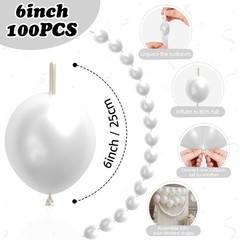 Pearl White Linking Balloons,100pcs 6 Inch Quick Link 6 inch,