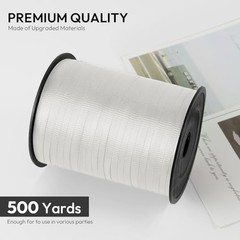 Curling Ribbon, 1/5″ Wide x 500 Yards Christmas Curling Ribbons White Crimped