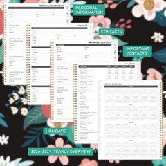 2026-2029 Monthly Calendar/Planner – 3 Year Planner from JULY 2026 – JUNE 202…