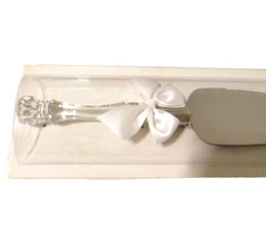 Wedding Cake Server 11″ Stainless Steel Clear Acrylic Handle White Bow Target