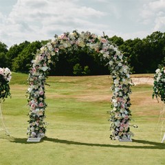 Large Rust-proof Wedding Arch Garden Arbor Curved Metal Garden Arch Trellis NEW