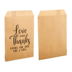 Sparkle and Bash Cookie Bags for Wedding Favors – 5 x 7.5 In, Inches, brown