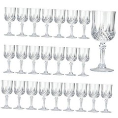 7OZ Plastic Wine Glasses, 24Pcs Reusable Drinking Cups Vintage 24 PCS Clear