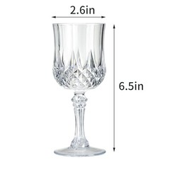 7OZ Plastic Wine Glasses, 24Pcs Reusable Drinking Cups Vintage 24 PCS Clear