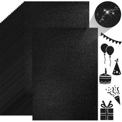 BOOKNOW 27 Sheets Black Glitter Cardstock Paper, 8.27″ x 11.7″ Medium,