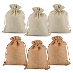 25 50 100 Wedding Hessian Burlap Jute Favour Gift Bags Jewelry Drawstring Pouch