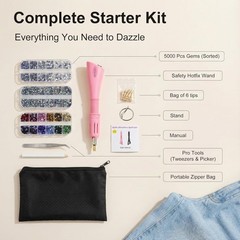 Worthofbest Hotfix Rhinestone Setter Hot Fix Applicator Tool Classic Kit 5000Pcs