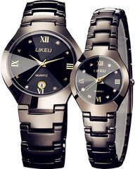 Luxurious His and Her Couple Watches Water Resistant Business Men Women Set Pair