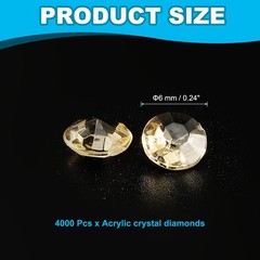 4000 Pcs Acrylic Wedding Table Diamonds 6mm Crystals Gems Light Brown