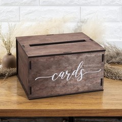 Wooden Wedding Card Box with Slot and Lid | Graduation Card Box for Party 202…