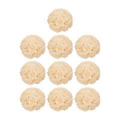 Artificial Flower Ball 10 Pcs Champagne Diamond Rose Pearl Wedding Centerpiece