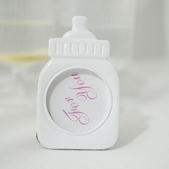 White Pink 4 Mini 4″ Picture Frames Feeding Bottle Baby Shower Favors Events