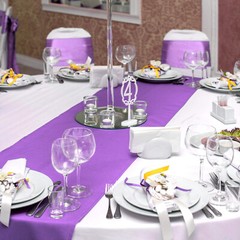 4x Purple Satin 12″x 108» Table Runner Bright Silk Smooth Wedding Banquet Party