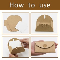 YUYUDEHM 25 Set Mini Envelopes with Blank Cards, Kraft 4.13″ x 2.76″, Brown