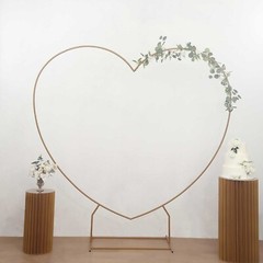 7 ft GOLD Metal Heart Shape Wedding Arch Photo BACKDROP STAND Party Decorations