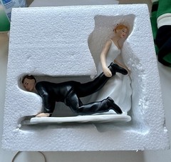 WeddingStar Escaping Groom Porcelain Wedding Cake Topper Bride Groom NEW in Box