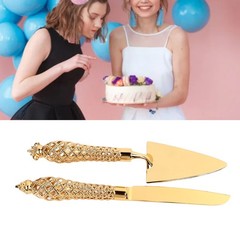 Hot Vintage Engraved Cake Knife And Server Set For Wedding