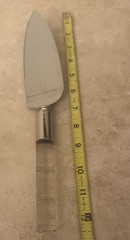Stainless Steel Cake Server with Clear Acrylic Handle, Glossy Finish, 11 Inch