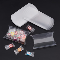 30 Pack 4.3X3.3X1.2 Clear Plastic Pillow Favor Box PVC Candy Treat Gift Box for