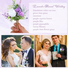 36 Pcs Wedding Corsage and Boutonniere Set Artificial Rose Wedding Corsage Wr…