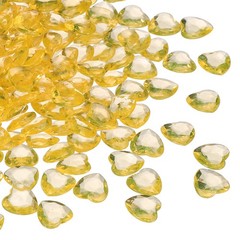 250Pcs Acrylic Heart Gems Heart Shaped Bauble Vase Filler Ornament Dark Yellow