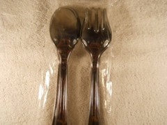 3X 6 PC Fork & Spoon Serving Set 9″ Long Weddings Parties Plastics DS247
