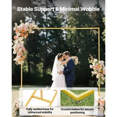 Uimoso Wedding Metal Arch Backdrop Stand Square 8 x 8 ft for Party Events Decor
