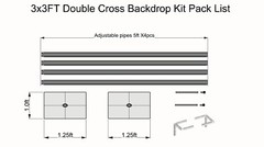 ADJUSTABLE QUICK BACKDROP KIT DOUBLE CROSSBAR 10FT x 10FT PIPE WITHOUT DRAPE