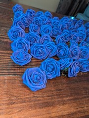 Lings Moments Foam Flowers Lot Of 72 Medium Purple Wire Stems Special Occasion