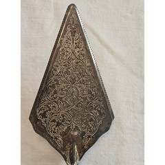 Vintage Ornate Silver Plated Cake Server Pie Floral Engraved Serving Utensil
