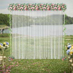 Wedding Arch Backdrop Stand Iron Rectangle Flower Frame 10 FT Garden Arbor Decor