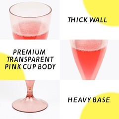 Plastic Champagne Flutes 16 Pack Stemless Pink Champagne Flutes Reusable