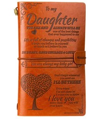 To My Daughter Gift Leather Journals from Mom or Dad, 140 Pages Writing Journ…